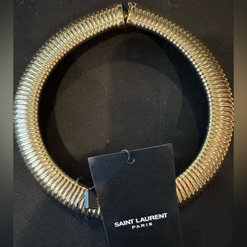 Saint Laurent Metallic Large Snake Chain choker
